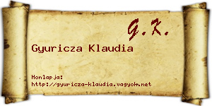 Gyuricza Klaudia névjegykártya