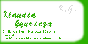 klaudia gyuricza business card